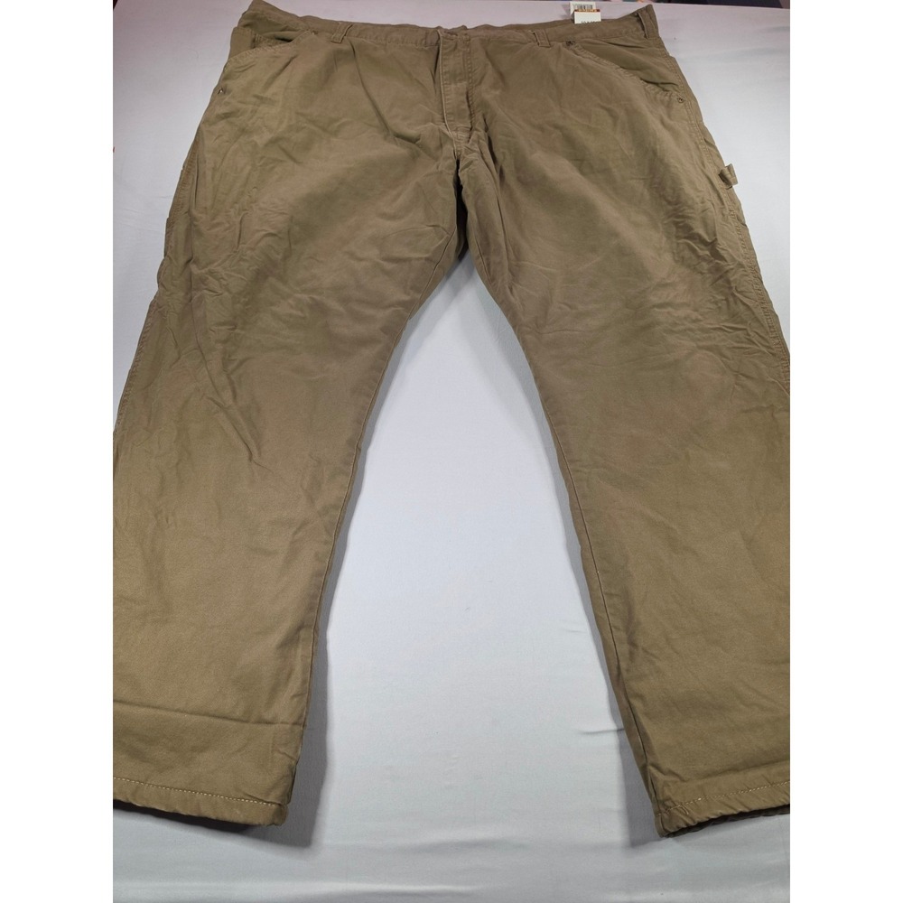 Smith's Workwear Fleece Lined Carpenter Pants Mens 50x30 Camel Canvas MDYPA55PX